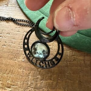 Black Moon Pendant Necklace